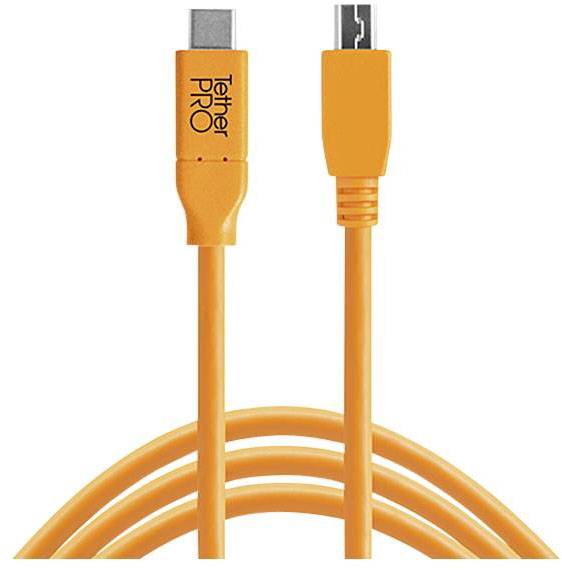 Tether Tools Kabel USB USB 2.0 Złącze męskie USB-C®, Złącze męskie USB Micro-B 4.60 m pomarańczowy ekranowanie CUC2515-O - obrazek 1