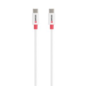 Skross Kabel USB USB 2.0 Złącze męskie USB-C®, Złącze męskie USB-C® 1.20 m biały konstrukcja okrągła SKCA0008C-C120CN