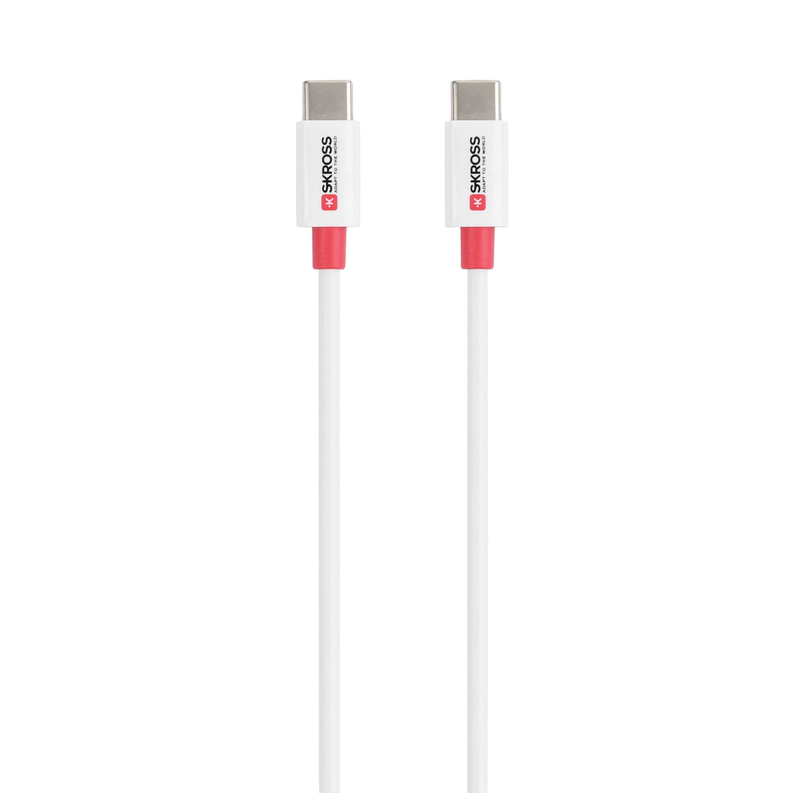 Skross Kabel USB USB 2.0 Złącze męskie USB-C®, Złącze męskie USB-C® 1.20 m biały konstrukcja okrągła SKCA0008C-C120CN - obrazek 1