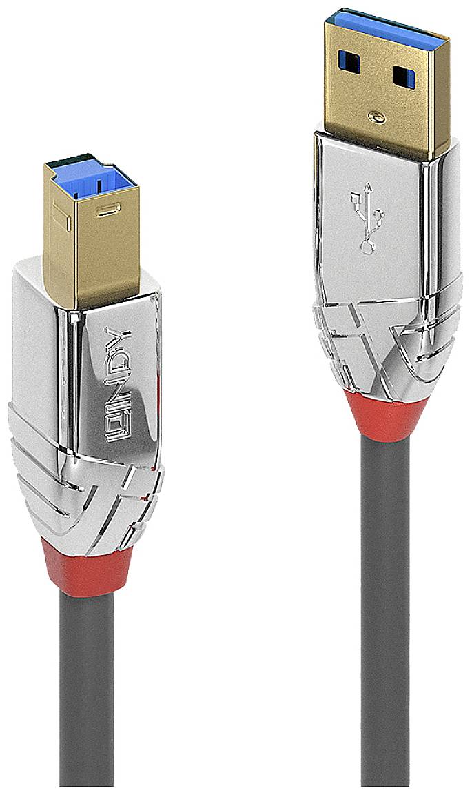LINDY Kabel USB USB 3.2 Gen1 Złącze męskie USB-A, Złącze męskie USB-B 2.00 m szary 36662 - obrazek 1