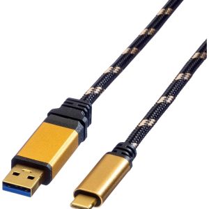 Roline Kabel USB USB 3.2 Gen1 Złącze męskie USB-A, Złącze męskie USB-C® 1.00 m wielobarwny ekranowanie 11.02.9013