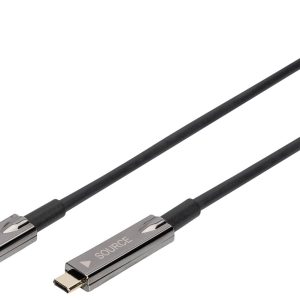 Digitus Kabel wyświetlacza USB-C® USB 3.2 Gen2 USB-C®, Złącze męskie USB-C® 15.00 m czarny konstrukcja elastyczna, ekran