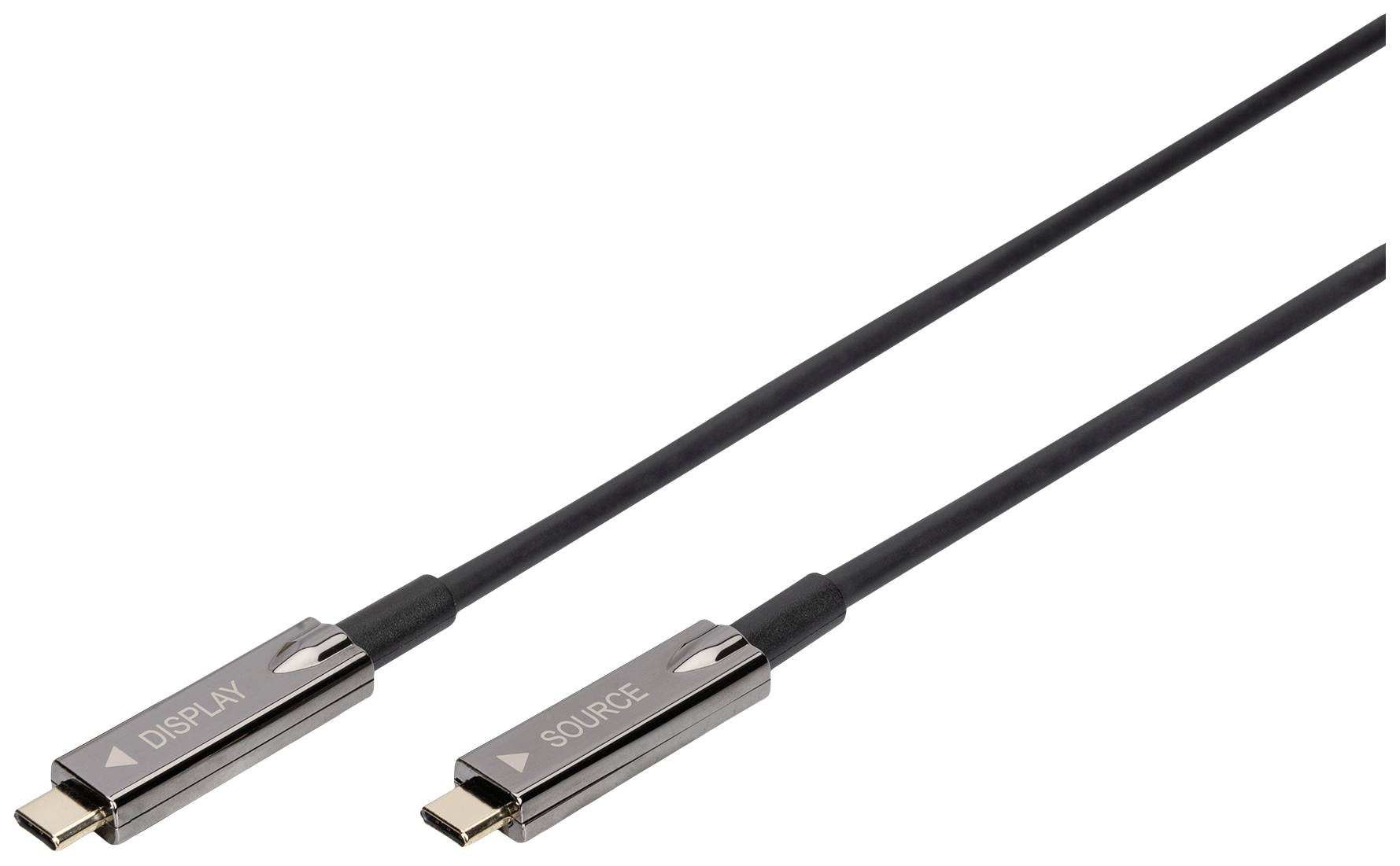 Digitus Kabel wyświetlacza USB-C® USB 3.2 Gen2 USB-C®, Złącze męskie USB-C® 15.00 m czarny konstrukcja elastyczna, ekran - obrazek 1