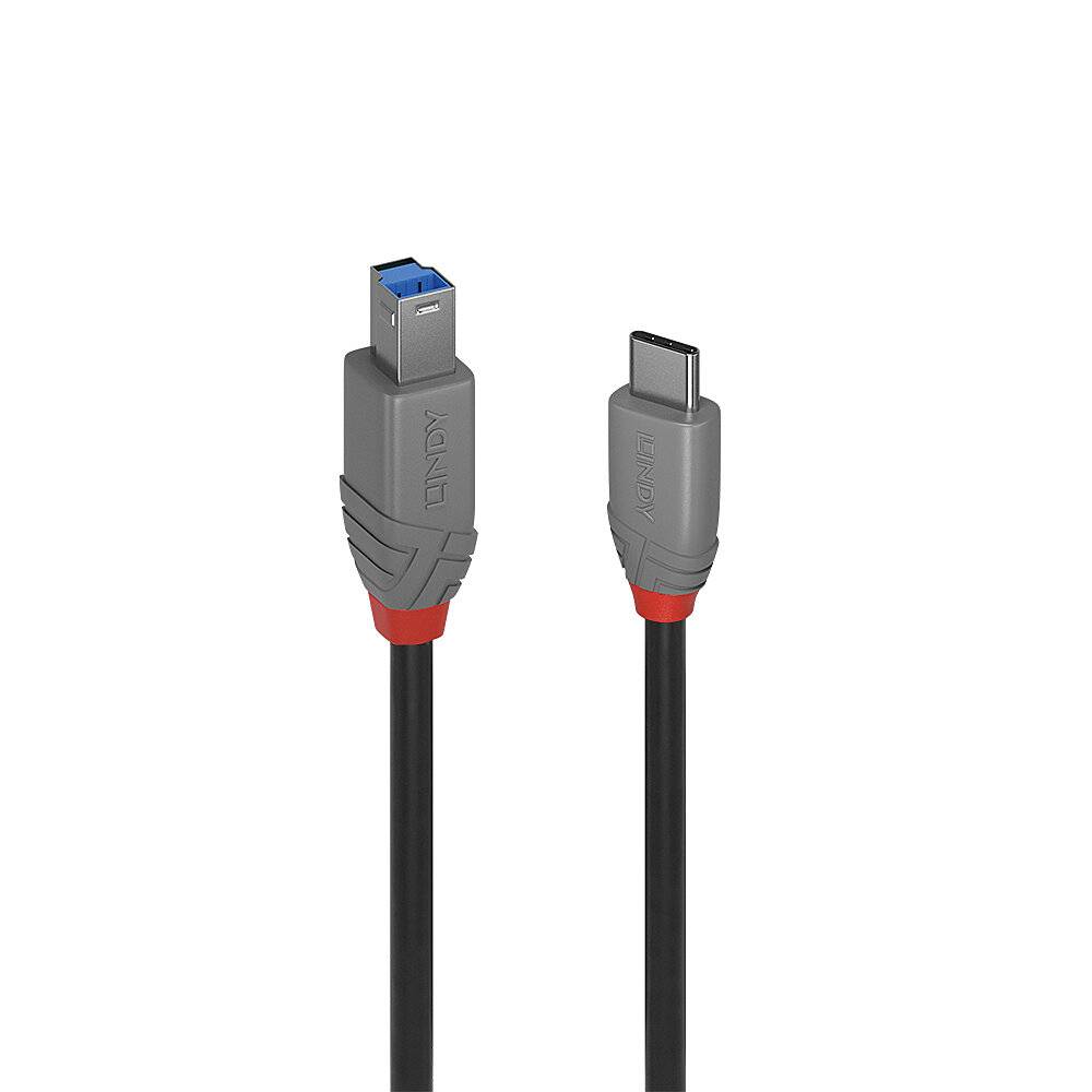 LINDY Kabel USB USB 3.2 Gen1 Złącze męskie USB-C®, Złącze męskie USB-B 2.00 m czarny 36667 - obrazek 1