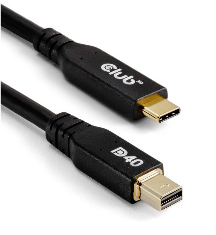 club3D Kabel wyświetlacza USB-C® Złącze męskie USB-C® 2.00 m czarny CAC-1561 - obrazek 1
