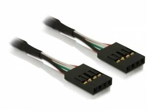 Delock Kabel USB USB 2.0 Złącze męskie 4 pin., Złącze męskie 4 pin. 0.40 m czarny ze złączem słupowym 82426 - obrazek 1