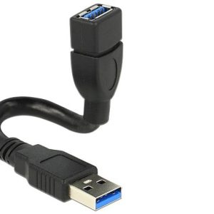 Delock Kabel USB USB 3.0 Złącze męskie USB-A, Złącze żeńskie USB-A 0.15 m czarny 83713