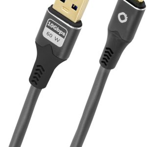 Oehlbach Kabel USB USB 3.2 Gen1 Złącze męskie USB-C®, Złącze męskie USB-A 0.5 m antracytowy styki pozłacane D1C9371 Oehlbach Kabel USB USB 3.2 Gen1 Złącze męskie USB-C®, Złącze męskie USB-A 0.5 m antracytowy styki pozłacane D1C9371