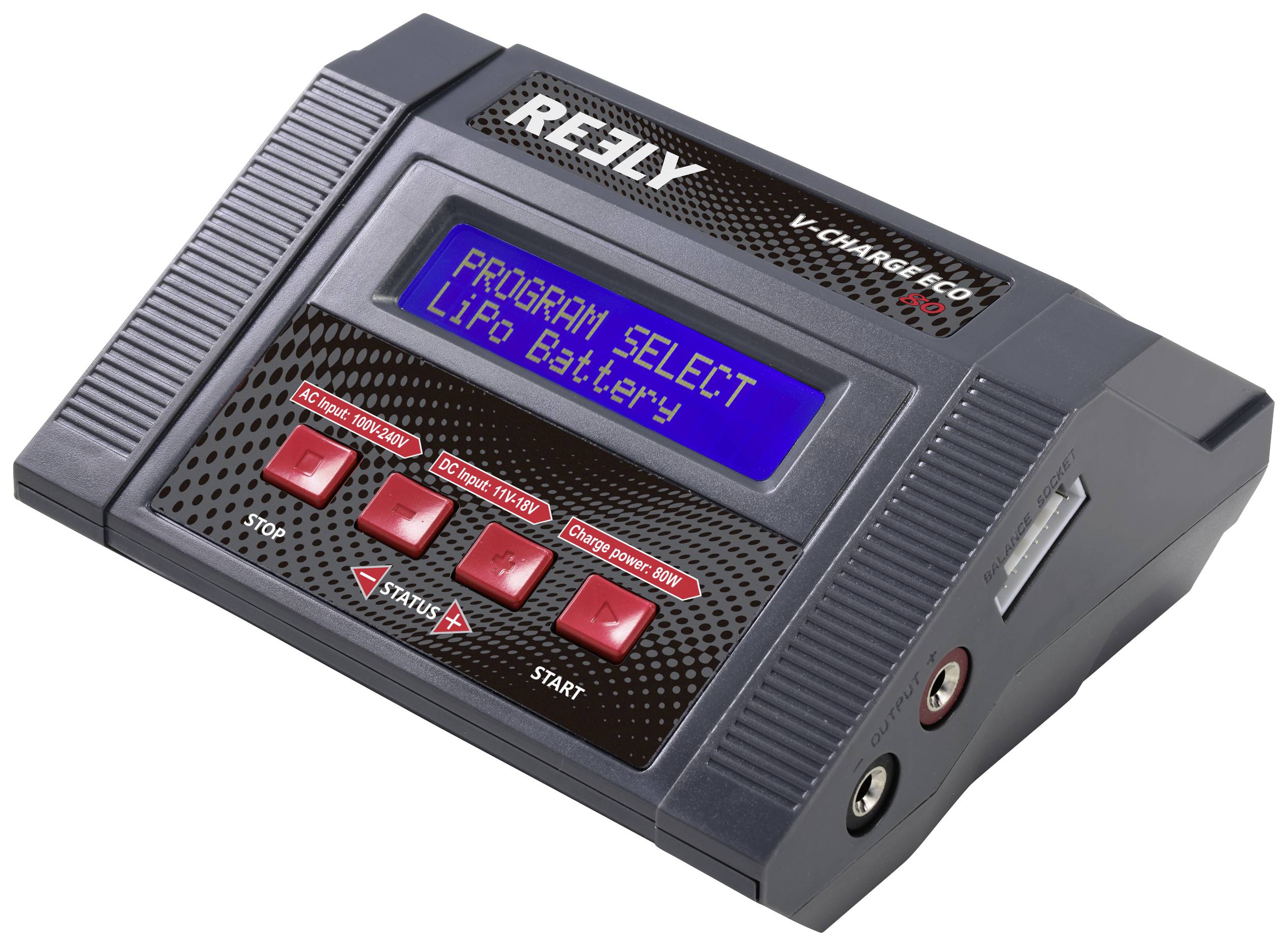 Ładowarka modelarska wielofunkcyjna Reely V-Charger ECO 80 10 A Akumulator ołowiowy, NiMH, NiCd, LiPo, LiIon, LiHV, Akum - obrazek 1