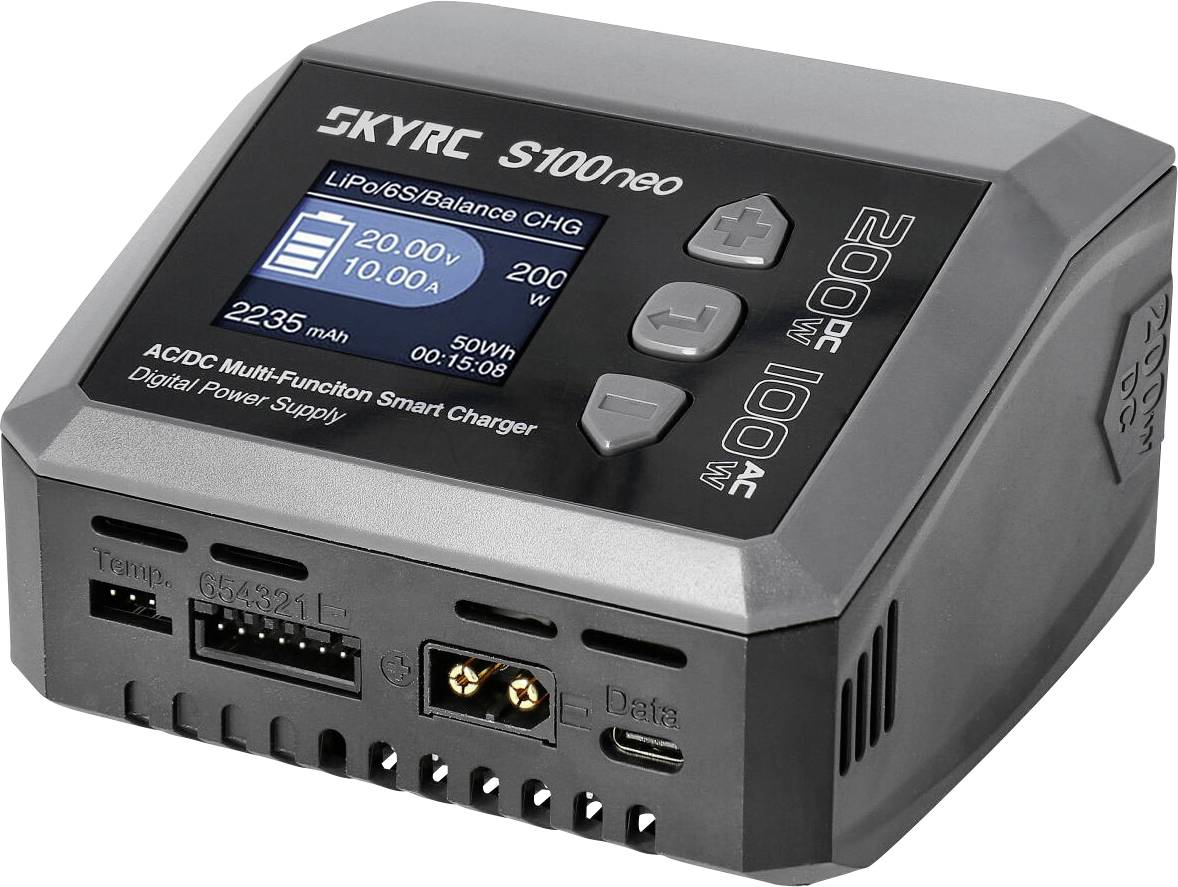Ładowarka modelarska SKYRC S100 Neo 12 A Akumulator ołowiowy, LiFePO, LiHV, LiIon, LiPo, NiCd, NiMH - obrazek 1