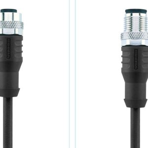 Kabel do czujników/elementów wykonawczych Escha AL-WAK4-5-AL-WAS4/S370 8044042, Złącze M12, proste / złącze męskie M12, Kabel do czujników/elementów wykonawczych Escha AL-WAK4-5-AL-WAS4/S370 8044042, Złącze M12, proste / złącze męskie M12,