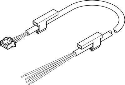 FESTO 572576 Kabel połączeniowy czujnika/aktuatora NEBS-L1G4-K-2.5-LE4, piny: 4, 2.50 m, 1 szt. - obrazek 1