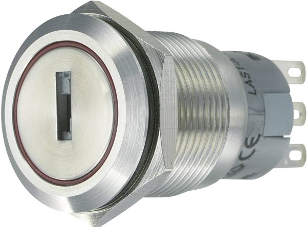 Przełącznik kluczykowy (stacyjkowy), wandaloodporny 250 V/AC 5 A 2 x wł/wył/wł 2 x 45 ° TRU COMPONENTS 701824 IP40 1 szt