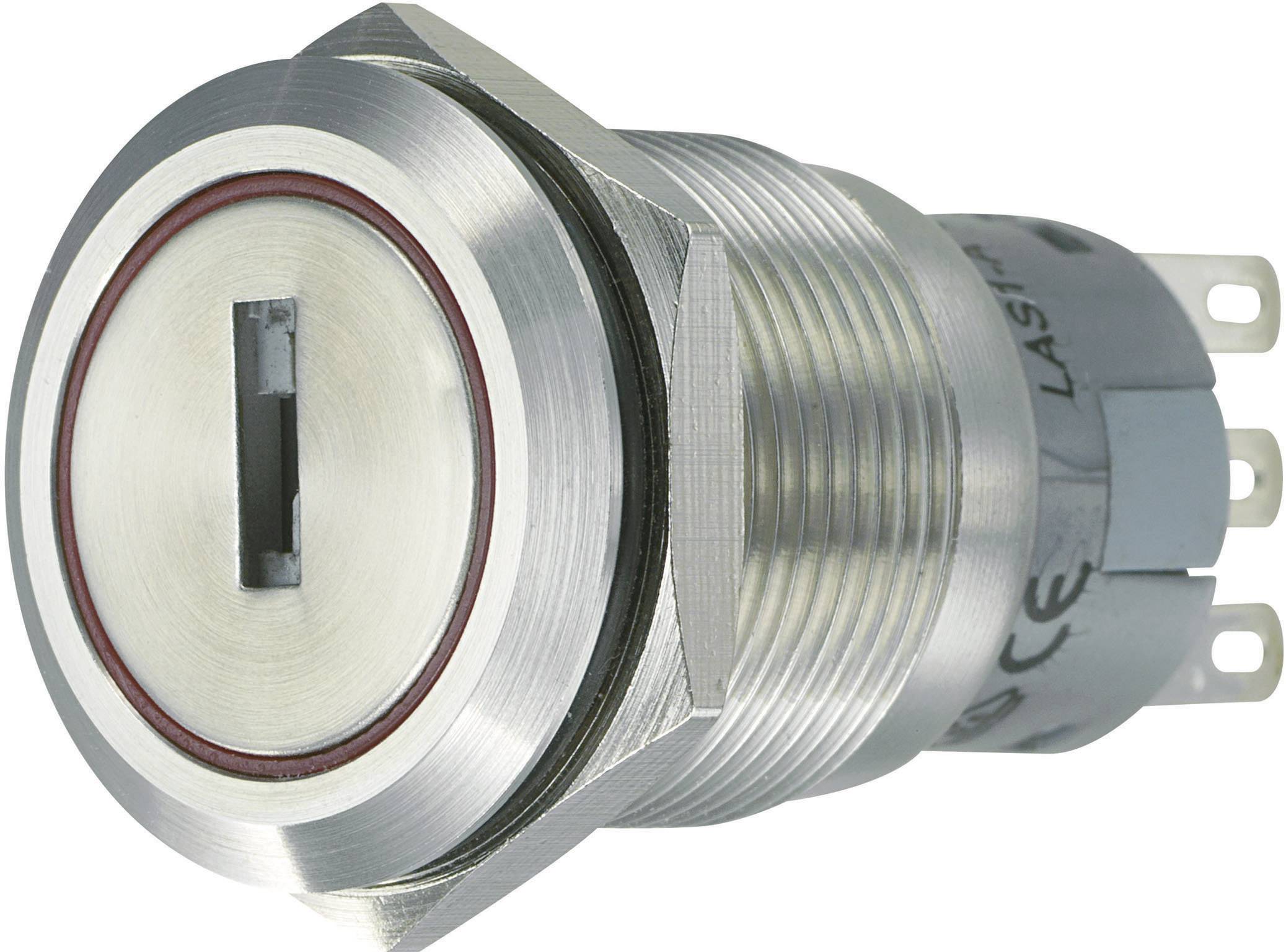 Przełącznik kluczykowy (stacyjkowy), wandaloodporny 250 V/AC 5 A 2 x wł/wył/wł 2 x 45 ° TRU COMPONENTS 701824 IP40 1 szt - obrazek 1