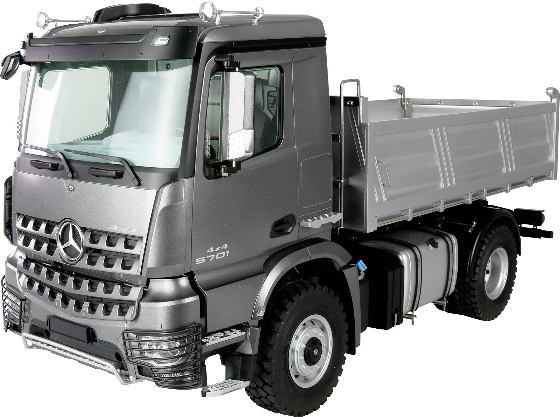 Model ciężarówki RC Amewi Mercedes-Benz Arocs Muldenkipper 4x4 anthrazit 1:14 RtR - obrazek 1