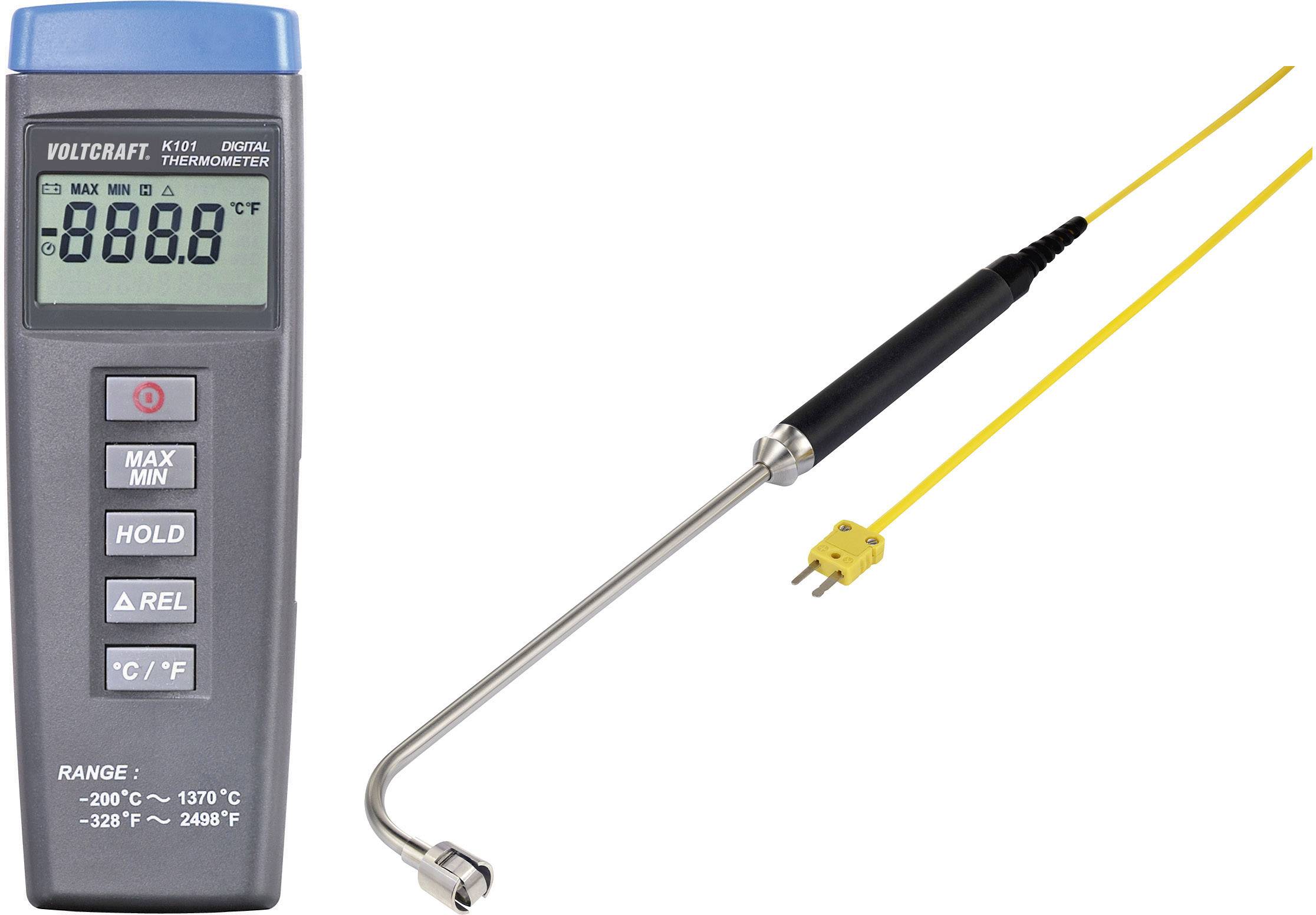 Termometr typu K VOLTCRAFT K101 + TP 206 VC-10514140, -200 - +1370 °C, Kalibracja (ISO) - obrazek 1