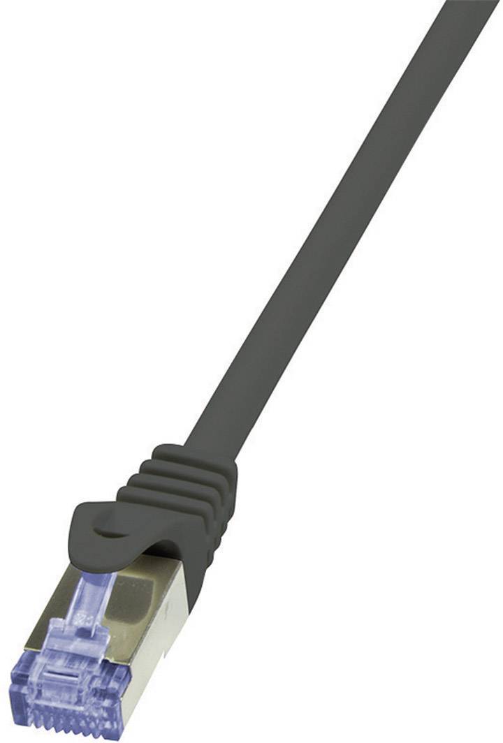 kabel LAN LogiLink CQ3033S, 1 szt., RJ45, CAT 6a, S/FTP, 1.00 m, czarny - obrazek 1