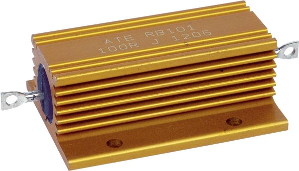 Rezystor drutowy dużej mocy z radiatorem ATE Electronics, 0,1 Ohm, 100 W, 5 %