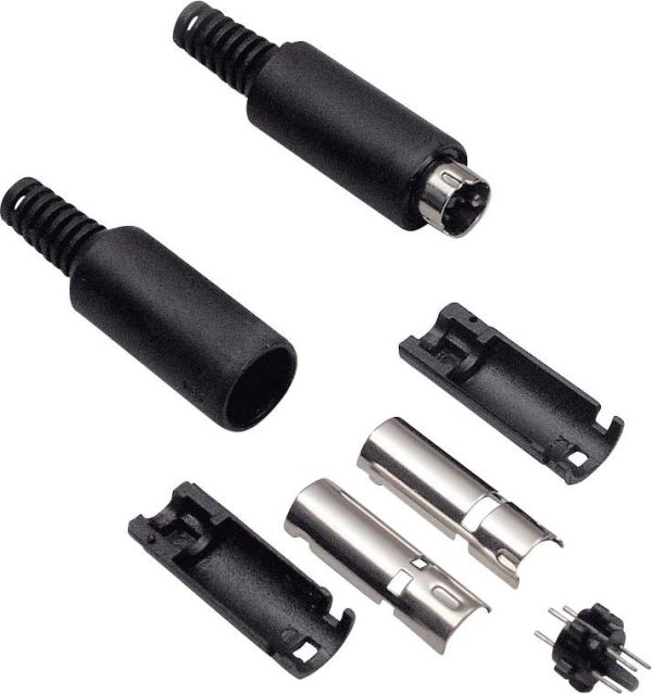 Złącze męskie DIN miniaturowe 0204002 BKL Electronic 0204002 złącze męskie proste Ilość styków: 4 czarny 1 szt.