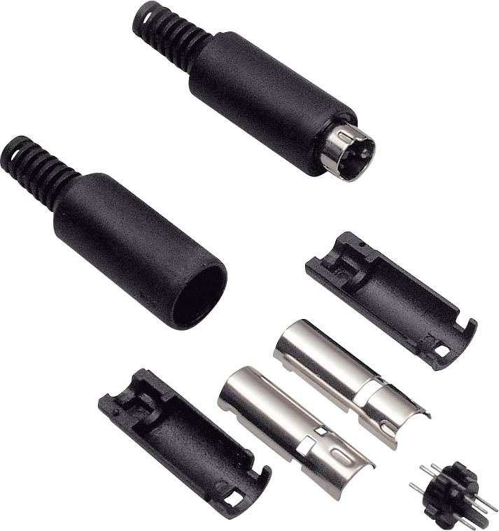Złącze męskie DIN miniaturowe 0204002 BKL Electronic 0204002 złącze męskie proste Ilość styków: 4 czarny 1 szt. - obrazek 1