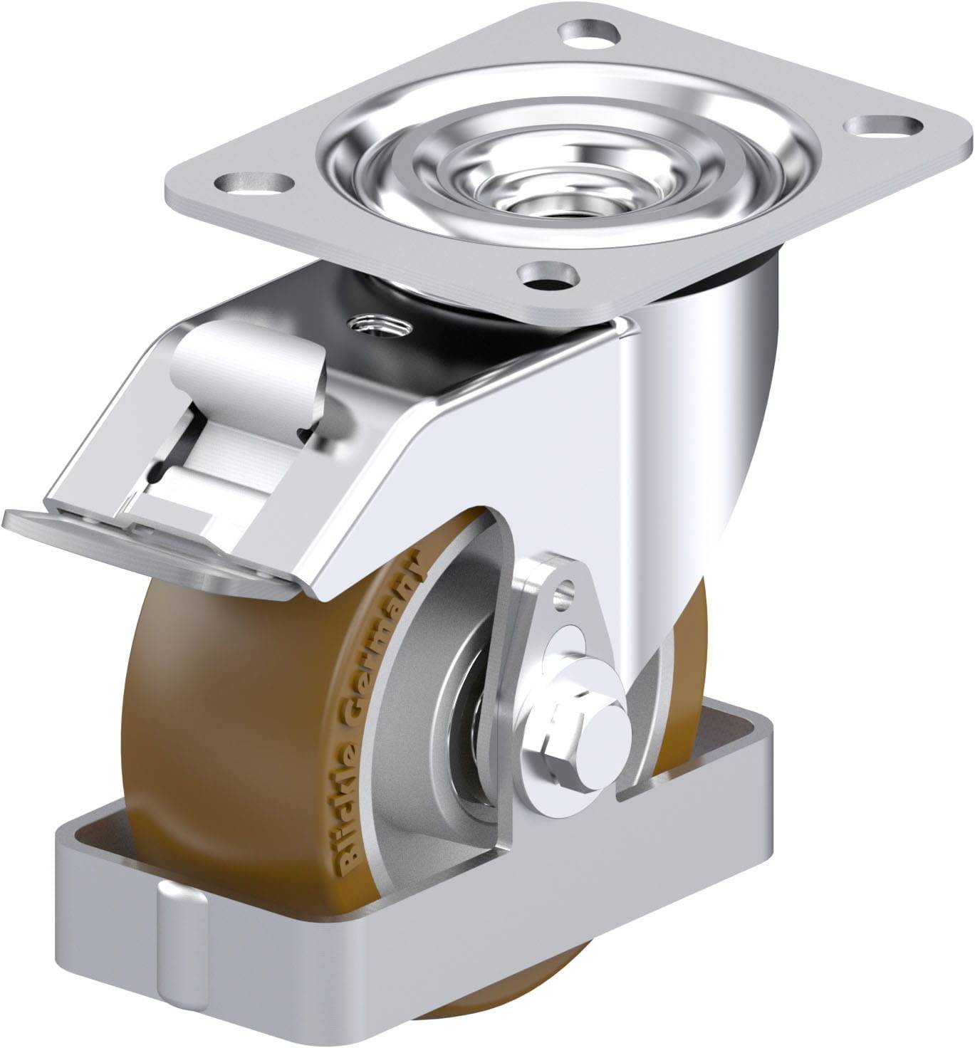 Blickle 939576 L-ALB 101K-FI-FS Rolka obrotowa z blachy stalowej Średnica koła: 100 mm Maksymalne obciążenie: 250 kg 1 s - obrazek 1