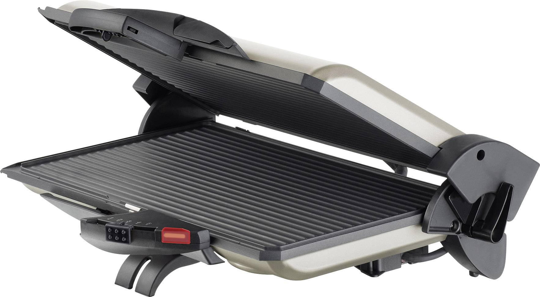 Steba PG 4.4 Elektryczny Grill kontaktowy z ręcznym ustawieniem temperatury szampan, czarny - obrazek 1