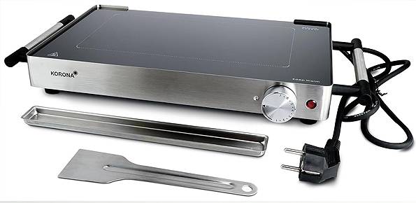 Korona Grill stołowy bezstopniowy regulator temperatury srebrny, czarny - obrazek 1