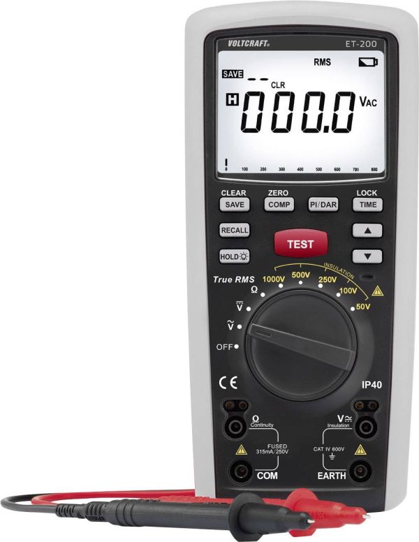 Miernik rezystancji izolacji VOLTCRAFT ET-200 Kalibracja (ISO)