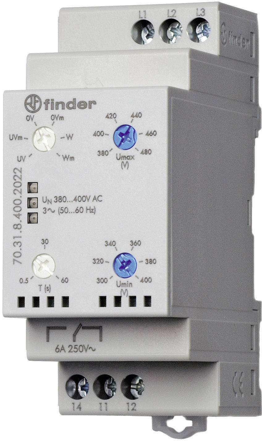 Przekaźnik monitorujący Finder 70.31.8.400.2022, 400 V/AC, 6 A, 1 szt. - obrazek 1