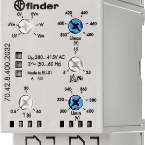 Przekaźnik monitorujący 380 – 415 V/AC 2 zestyki przełączne Finder 70.42.8.400.2032 1 szt. Przekaźnik monitorujący 380 – 415 V/AC 2 zestyki przełączne Finder 70.42.8.400.2032 1 szt.