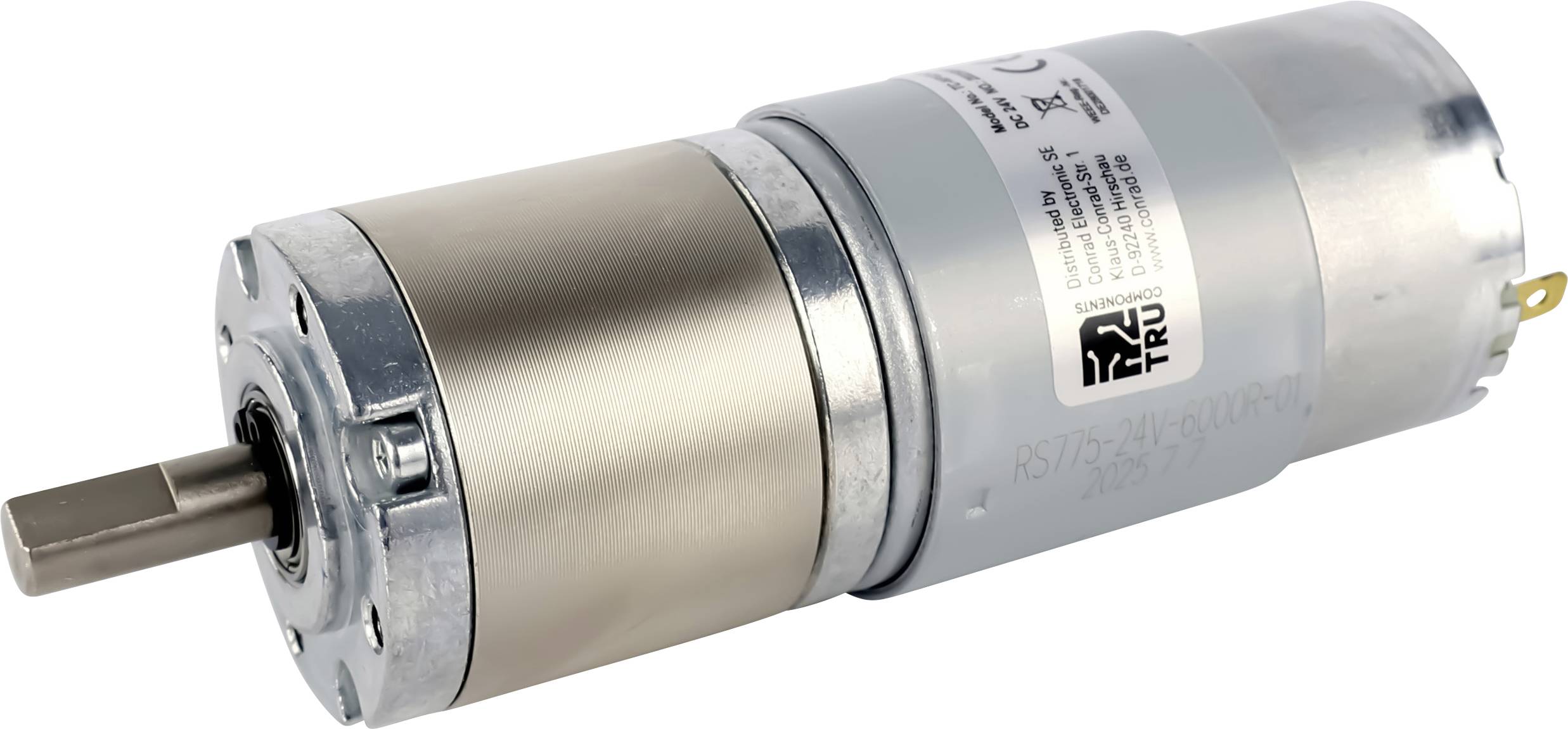 Motoreduktor DC TRU COMPONENTS TC-NPG242048 24 V/DC 3.8 A 0.5 Nm 499 U/min Średnica wału: 8 mm - obrazek 1