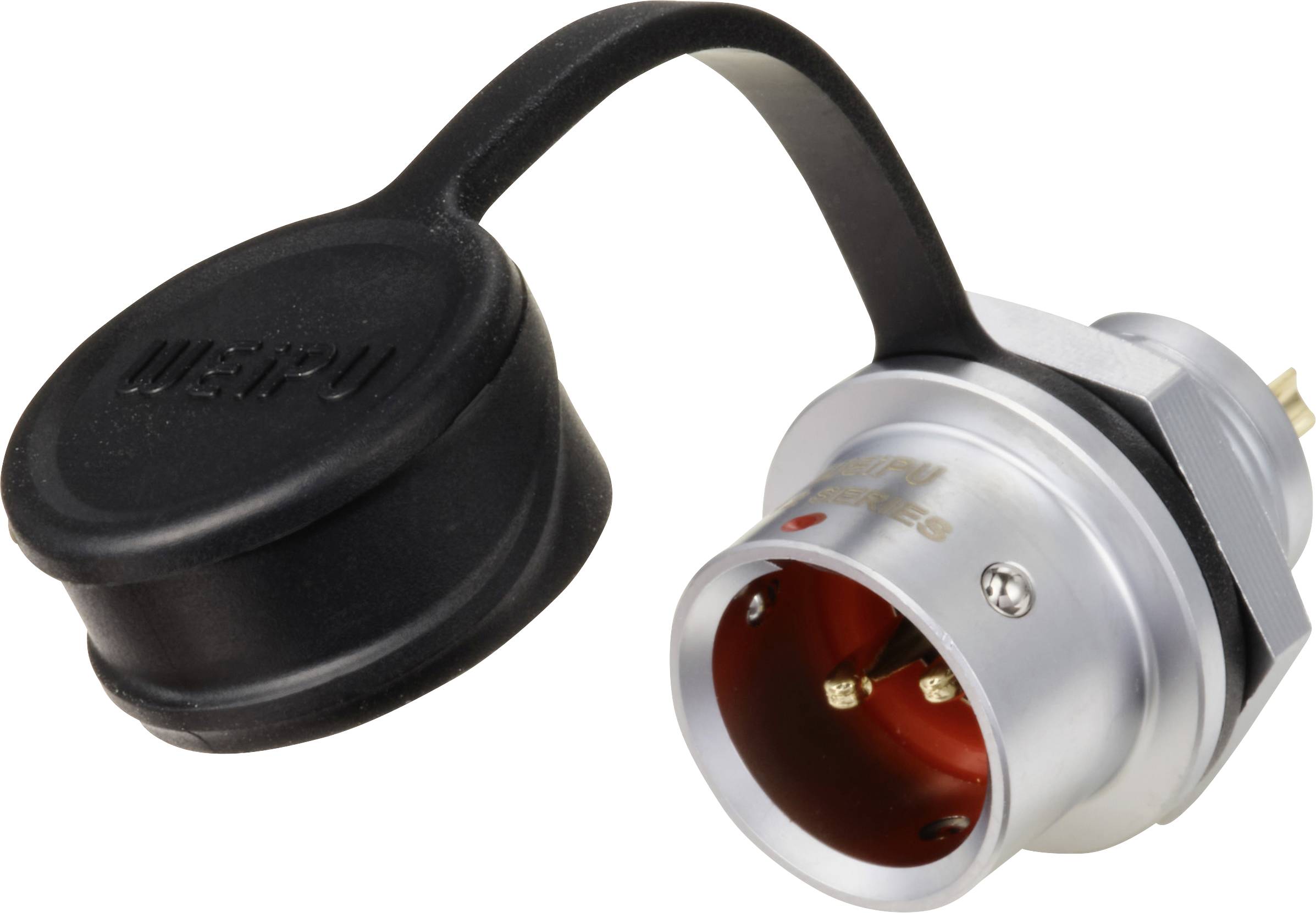 Złącze okrągłe męskie push-pull Weipu SF1212/P2, 2 pin, 250 V/AC, IP67, do lutowania - obrazek 1