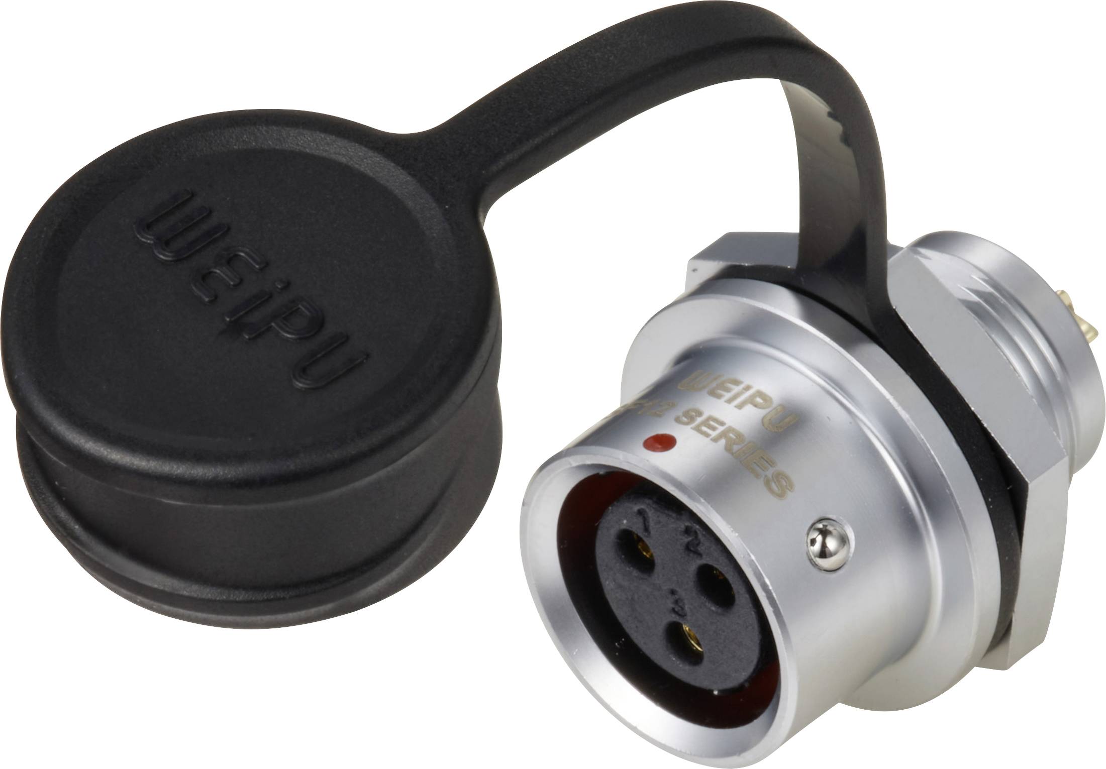 Złącze okrągłe żeńskie push-pull Weipu SF1212/S3, 3 pin, 250 V/AC, IP67, do lutowania - obrazek 1