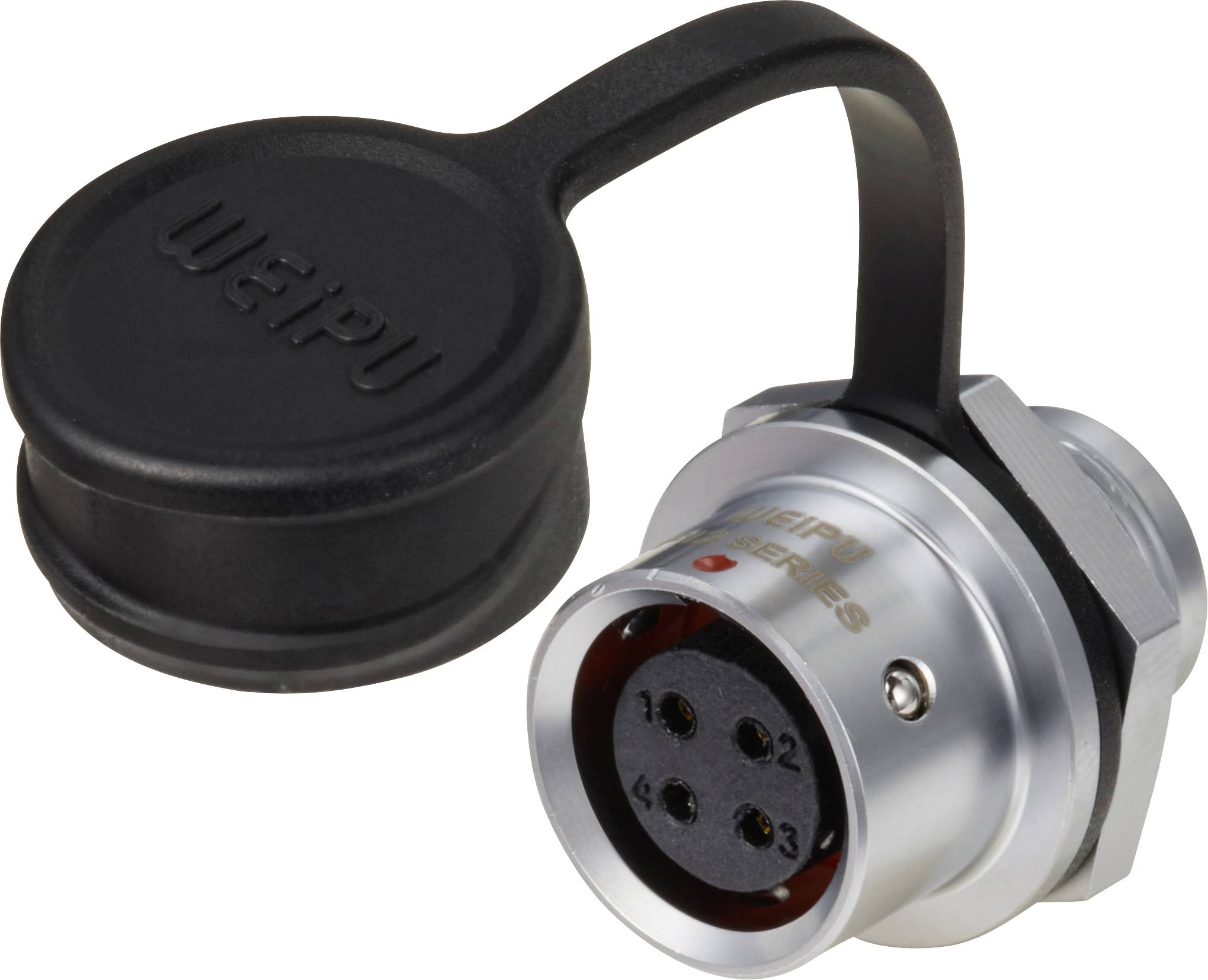 Złącze okrągłe żeńskie push-pull Weipu SF1212/S4, 4 pin, 200 V/AC, IP67, do lutowania - obrazek 1