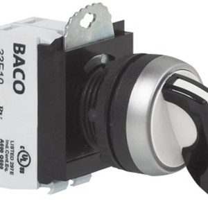 Przełącznik obrotowy BACO L21MA03A, 23 mm, 22,3 mm, IP66, max 600 V, 2 x 45°,1 NO, 1 NC