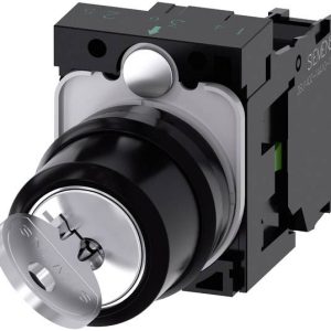 Siemens 3SU11004BF111BA0 3SU1100-4BF11-1BA0 Przełącznik kluczykowy pierścień przedni z tworzywa sztucznego klucz czarny,