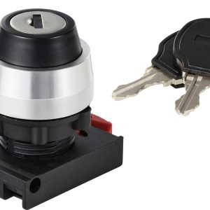 TRU COMPONENTS TC-12835264 ONPOW26BK-Y/21 Przełącznik kluczykowy (stacyjkowy), przedni element blokada czarny 2 x 90 ° 1