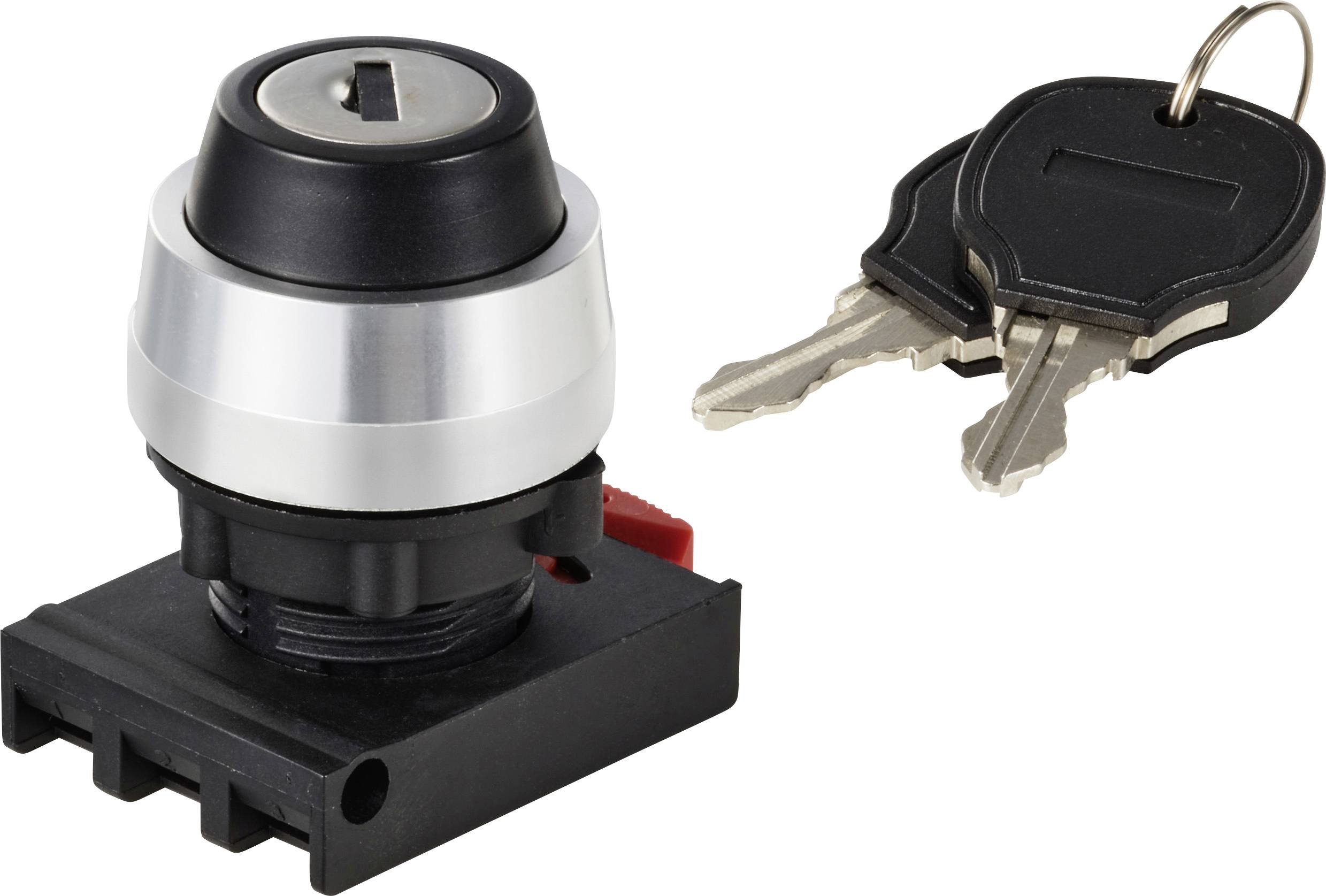 TRU COMPONENTS TC-12835264 ONPOW26BK-Y/21 Przełącznik kluczykowy (stacyjkowy), przedni element blokada czarny 2 x 90 ° 1 - obrazek 1