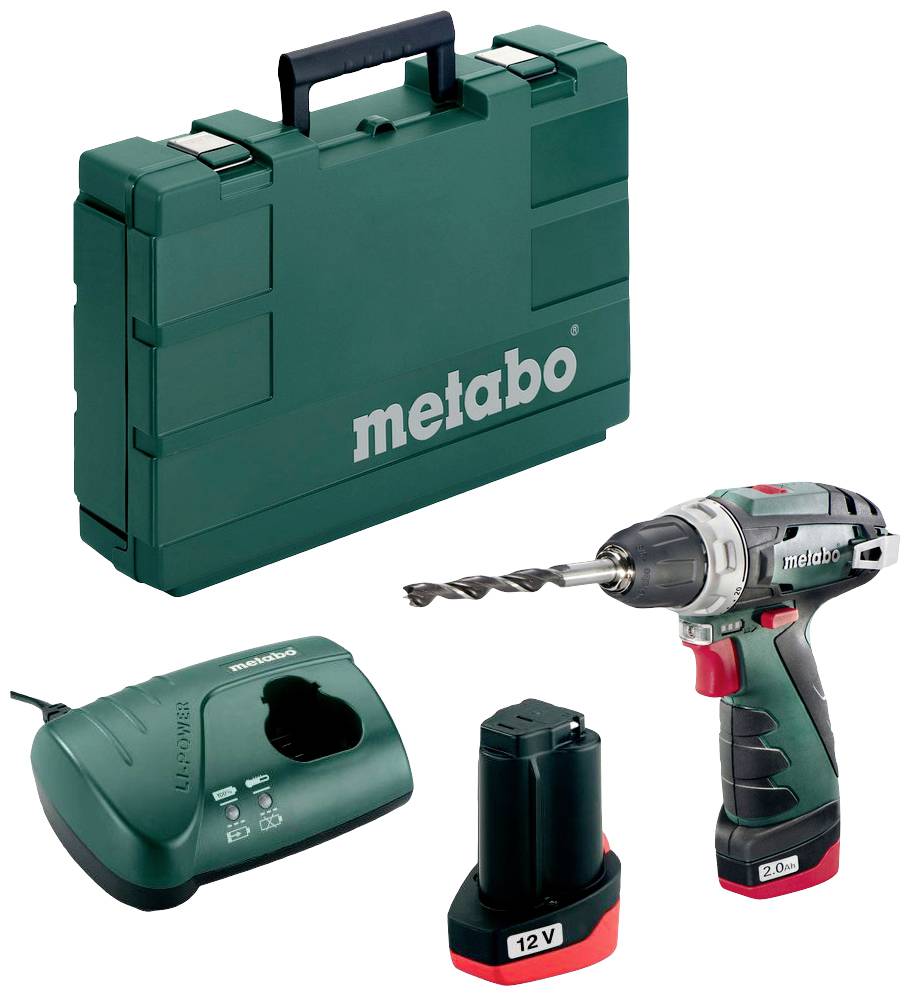 Wiertarko-wkrętarka akumulatorowa Metabo PowerMaxx BS 600080500 10.8 V 2.0 Ah zaw. 2 akumulatory, zaw. ładowarkę, zaw. w - obrazek 1