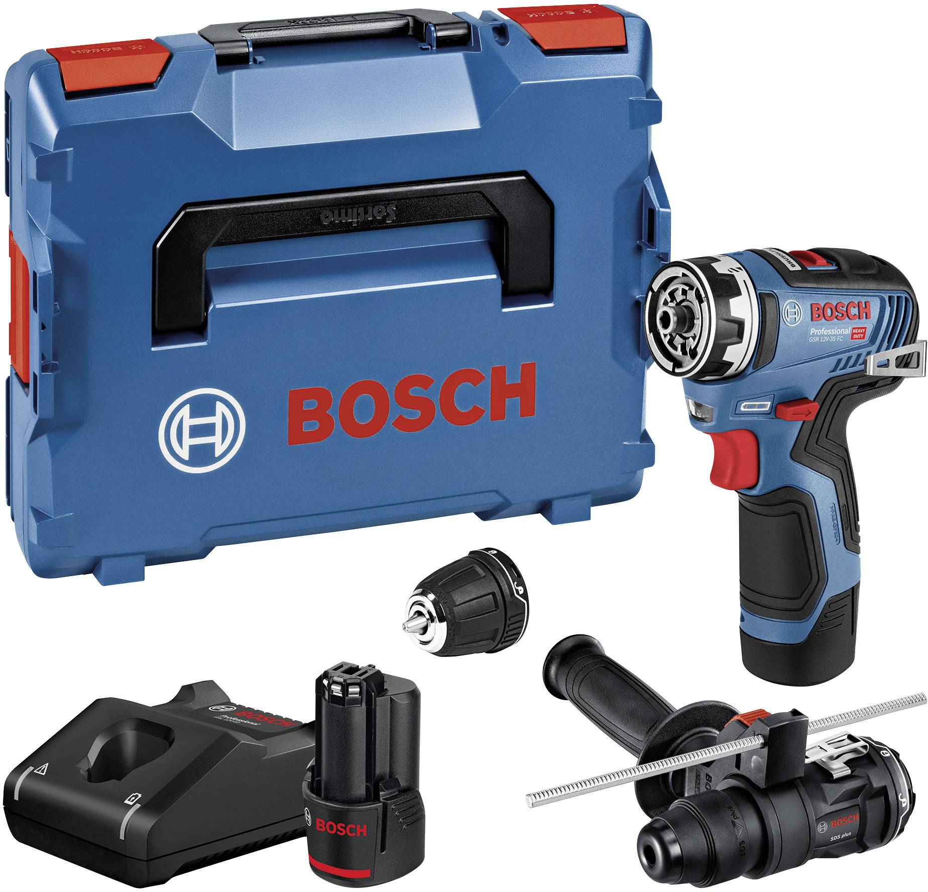 Wiertarko-wkrętarka akumulatorowa Bosch Professional GSR 12V-35 FC 06019H3009 12 V bezszczotkowy, zaw. 2 akumulatory, za - obrazek 1