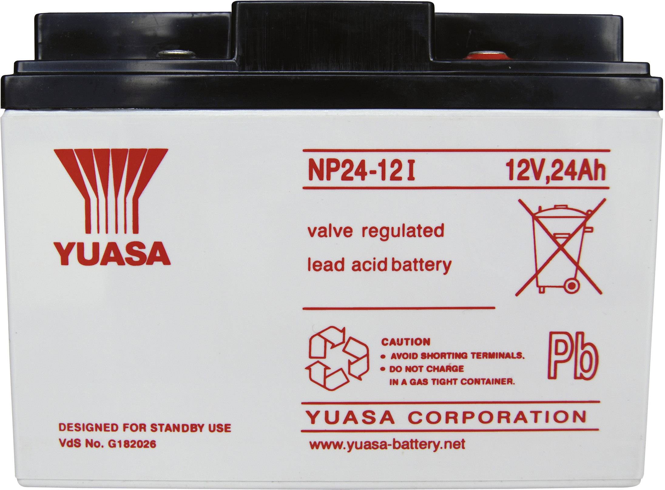 Akumulator ołowiowy Yuasa NP24-12 NP24-12, AGM, 12 V, 24 Ah - obrazek 1