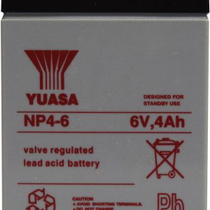 Akumulator ołowiowy Yuasa NP4-6 NP4-6, AGM, 6 V, 4 Ah Akumulator ołowiowy Yuasa NP4-6 NP4-6, AGM, 6 V, 4 Ah