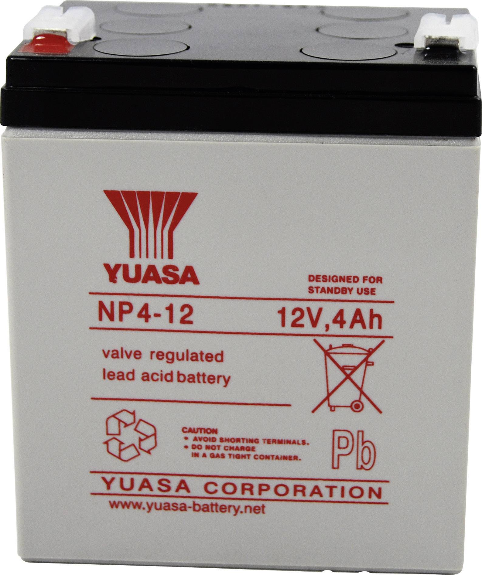 Akumulator ołowiowy Yuasa NP4-12 NP4-12, AGM, 12 V, 4 Ah - obrazek 1