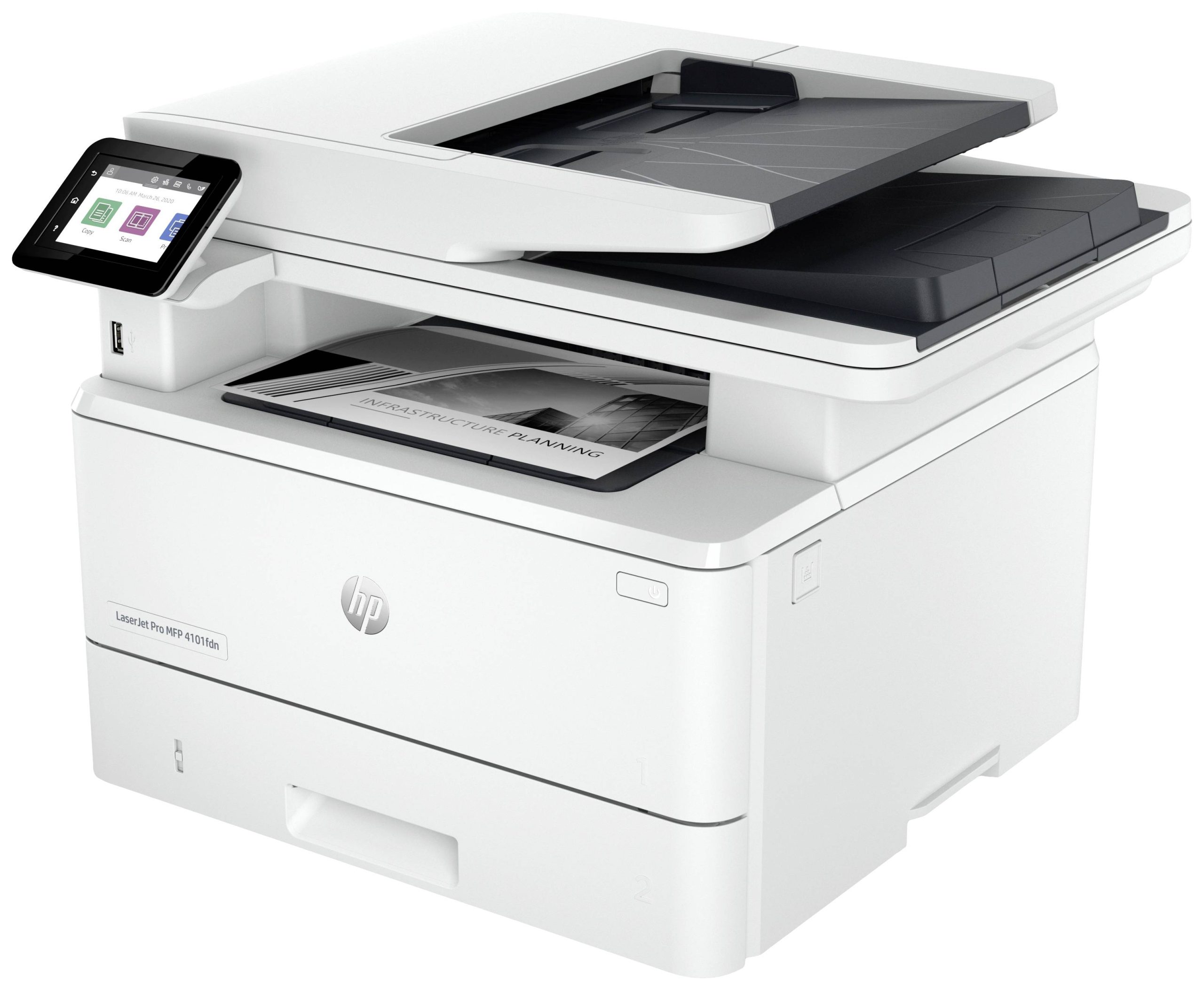 HP LaserJet Pro MFP 4102 fdw Drukarka wielofunkcyjna laser druk czarno-biały A4 drukowanie, skanowanie, kopiowanie, fax - obrazek 1
