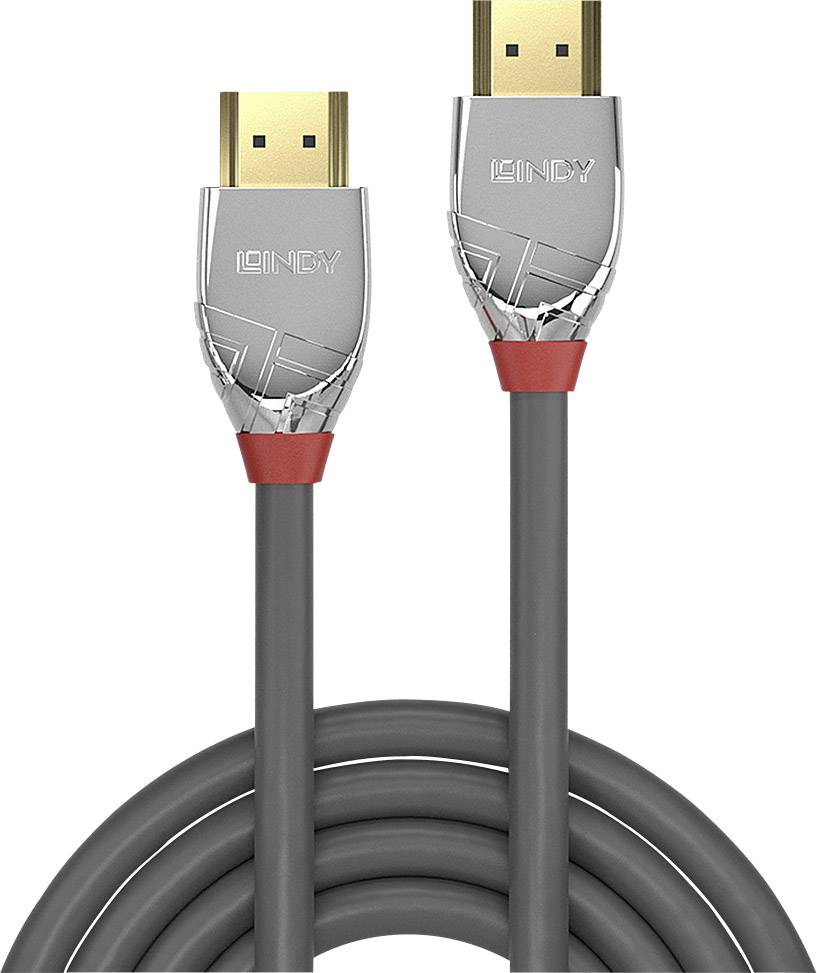 LINDY HDMI kabel Wtyczka HDMI-A, Wtyczka HDMI-A 2.00 m szary 37872 4K UHD Kabel HDMI - obrazek 1