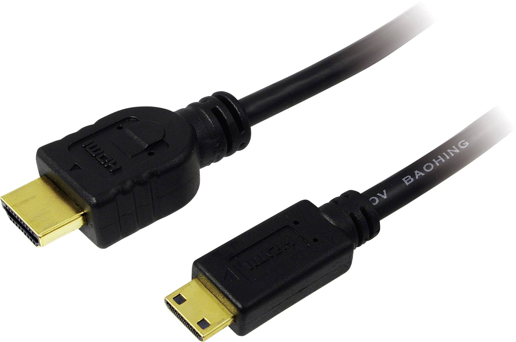 LogiLink HDMI kabel Wtyczka HDMI-A, Wtyk HDMI Mini-C 2.00 m czarny CH0023 4K UHD Kabel HDMI - obrazek 1