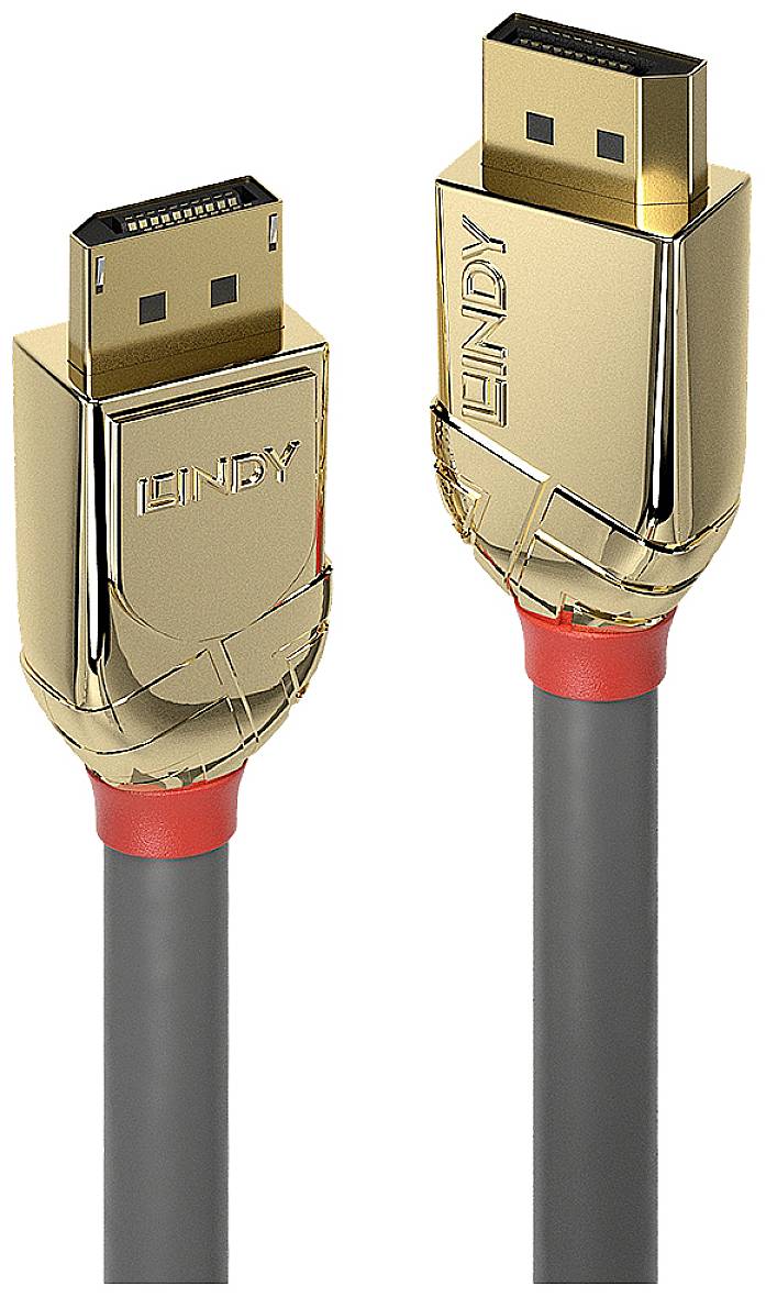 LINDY USB kabel Złącze DisplayPort, Złącze DisplayPort 0.50 m złoty, szary 36290 styki pozłacane Kabel DisplayPort - obrazek 1