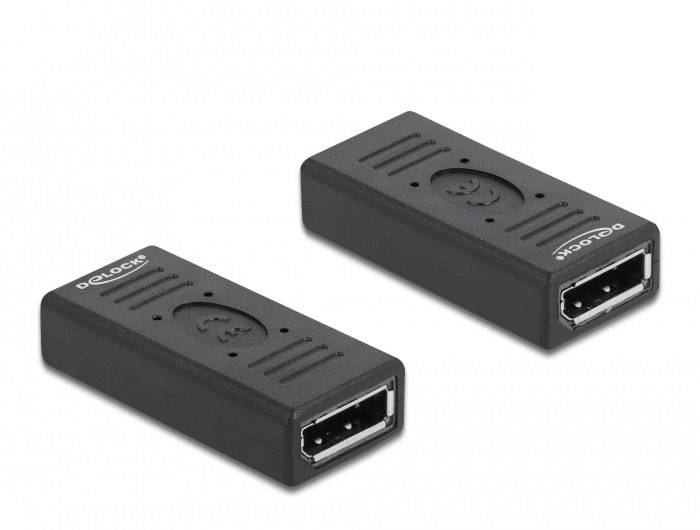 Delock DisplayPort adapter Gniazdo DisplayPort 0 mm czarny 66643 4K UHD Kabel DisplayPort - obrazek 1