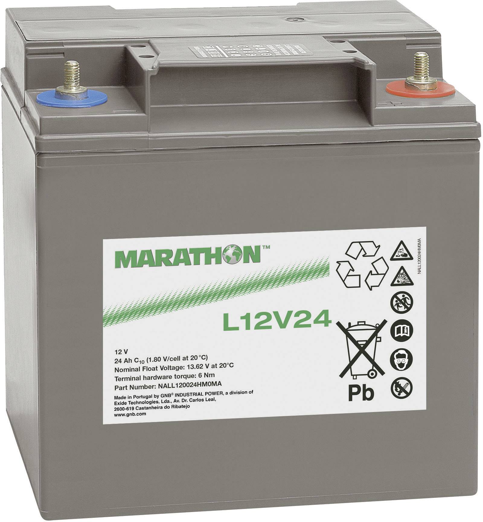 Akumulator ołowiowy GNB Marathon L12V24 NALL120024HM0MA, AGM, 12 V, 23.5 Ah - obrazek 1