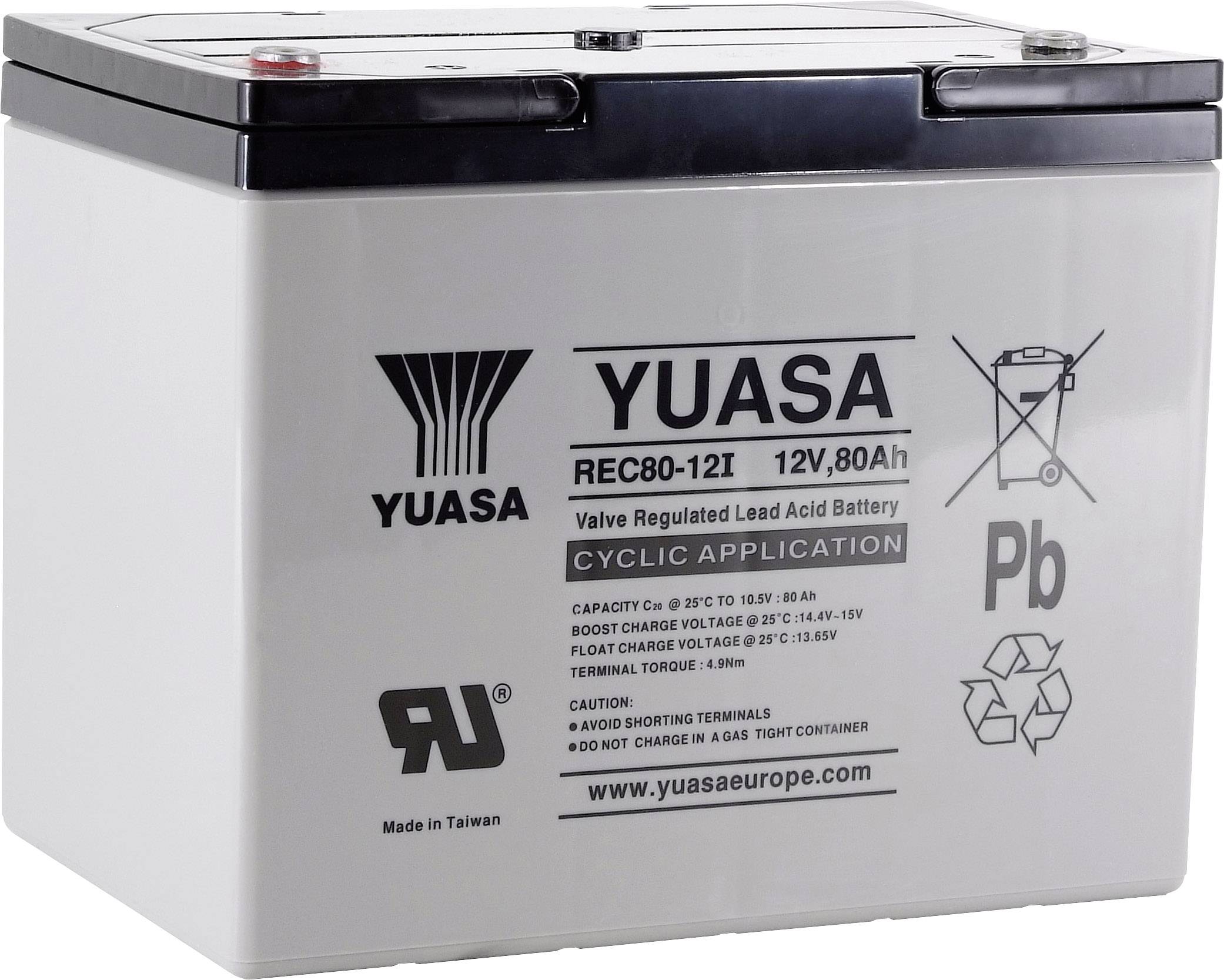 Akumulator ołowiowy Yuasa REC80-12 YUAREC8012, AGM, 12 V, 80 Ah - obrazek 1
